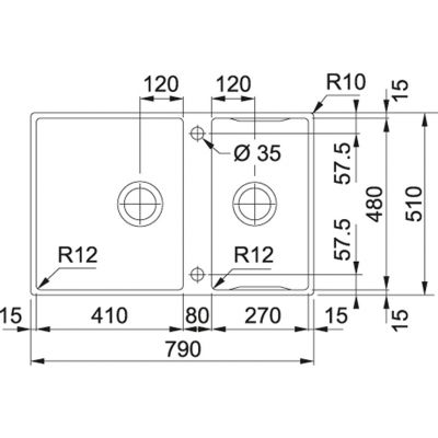 Zlewozmywak stalowy 79x51 cm 1270617529 Franke Box