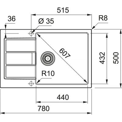 Zlewozmywak Tectonite 78x50 cm 1430618641 Franke Sirius 2.0