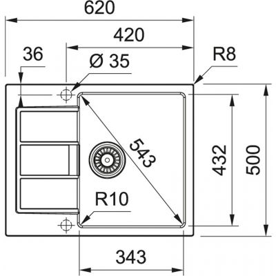 Zlewozmywak Tectonite 62x50 cm 1430618665 Franke Sirius 2.0