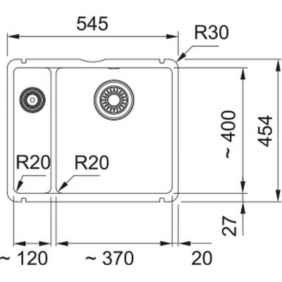 Zlewozmywak ceramiczny 49x40 cm 1260738300 Franke KubusX