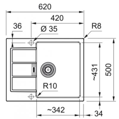 Zlewozmywak Tectonite 62x50 cm beżowy 1430671559 Franke Sirius 2.0