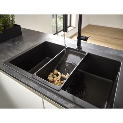 Zlewozmywak granitowy 77x51 cm czarny 43313170 Hansgrohe S 51