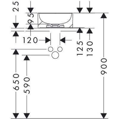 Umywalka 30x30 cm okrągła nablatowa biała 60163450 Hansgrohe Xuniva S