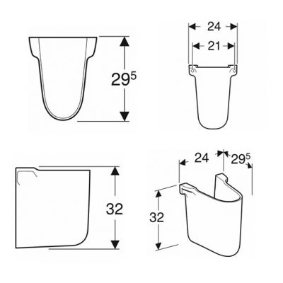 Półpostument biały K97101000 Koło Rekord