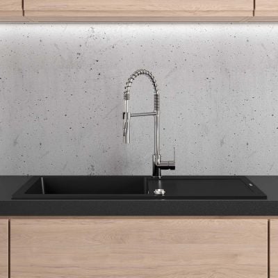 Zlewozmywak granitowy 100x50 cm czarny 72101300 Oltens Gravan