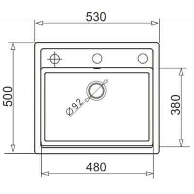 Zlewozmywak granitowy 53x50 cm beżowy 070007801 Pyramis Camea