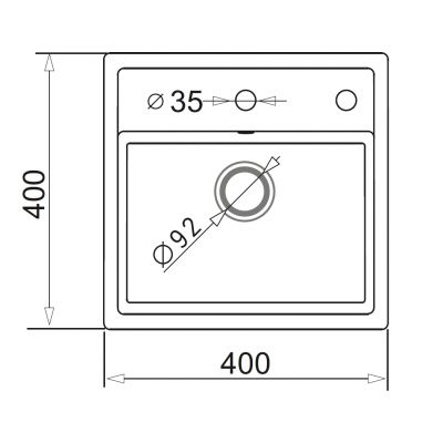 Zlewozmywak granitowy 40x40 cm czarny 070013501 Pyramis Camea