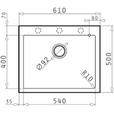 Zlewozmywak granitowy 61x50 cm czarny 070045012 Pyramis Istros