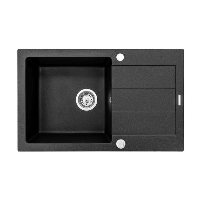 Zlewozmywak granitowy 78x48 cm czarny 070052701 Pyramis Sparta Plus