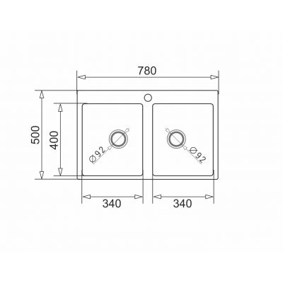 Zlewozmywak granitowy 78x50 cm beżowy 070053101 Pyramis Sparta