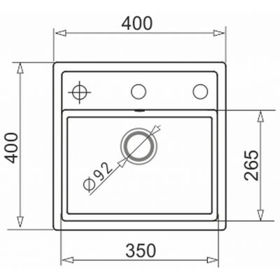 Zlewozmywak granitowy 40x40 cm czarny 070057901 Pyramis Camea