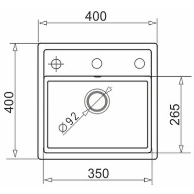 Zlewozmywak granitowy 40x40 cm szary/grafitowy/onyx 070058101 Pyramis Camea