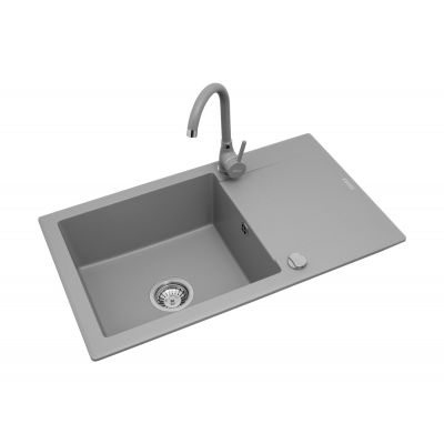 Zlewozmywak granitowy 78x46 cm szary/grafitowy/onyx 070061301 Pyramis Korfu