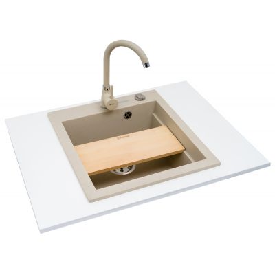 Zlewozmywak granitowy 47x51.5 cm beżowy 070084201 Pyramis Siros