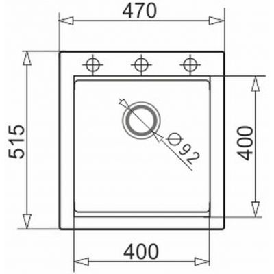 Zlewozmywak granitowy 47x51.5 cm czarny 070084301 Pyramis Siros