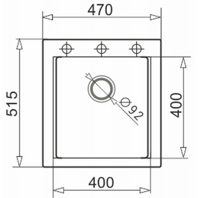 Zlewozmywak granitowy 47x51.5 cm czarny 070084501 Pyramis Siros