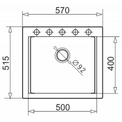 Zlewozmywak granitowy 57x51.5 cm szary/grafitowy/onyx 070084901 Pyramis Siros
