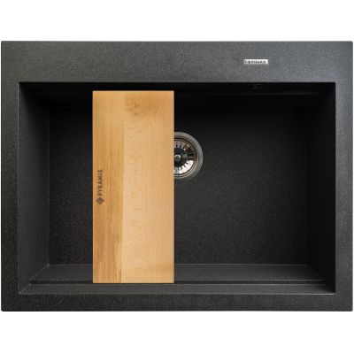 Zlewozmywak granitowy 67x51.5 cm czarny 070094201 Pyramis Siros