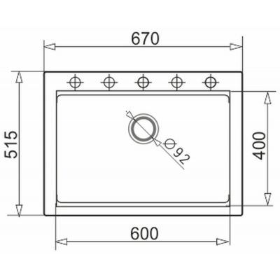 Zlewozmywak granitowy 67x51.5 cm czarny 070094201 Pyramis Siros
