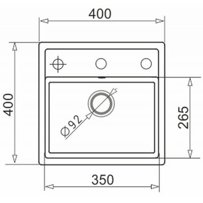 Zlewozmywak granitowy 40x40 cm czarny 070168201 Pyramis Camea