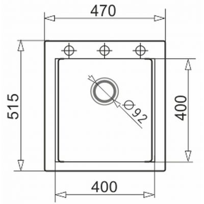 Zlewozmywak granitowy 47x51.5 cm czarny 070168901 Pyramis Siros