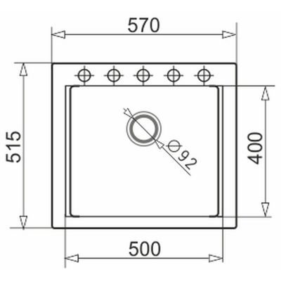 Zlewozmywak granitowy 57x51.5 cm czarny 070169001 Pyramis Siros