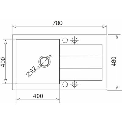 Zlewozmywak granitowy 78x48 cm czarny 070175802 Pyramis Sparta Plus