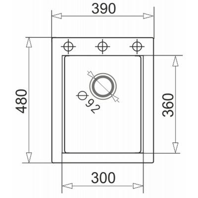Zlewozmywak granitowy 48x39 cm beżowy 070180212 Pyramis Siros