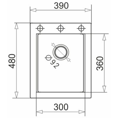 Zlewozmywak granitowy 48x39 cm szary/grafitowy/onyx 070180412 Pyramis Siros