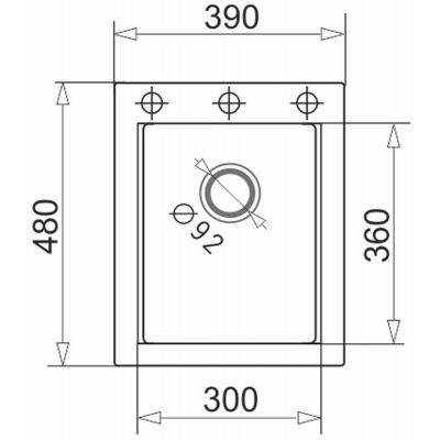 Zlewozmywak granitowy 48x39 cm czarny 070180512 Pyramis Siros