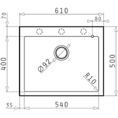 Zlewozmywak granitowy 61x50 cm szary/grafitowy/onyx 070186912 Pyramis Istros