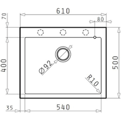 Zlewozmywak granitowy 61x50 cm beżowy 070187012 Pyramis Istros