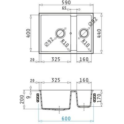 Komora podwieszana 59x44 cm czarny 070230011 Pyramis Tetragon