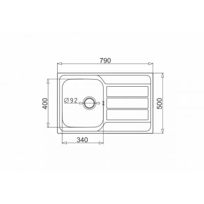 Zlewozmywak stalowy stal/chrom 100178701L Pyramis Athena
