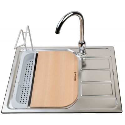 Zlewozmywak stalowy stal/chrom 100187601L Pyramis Athena