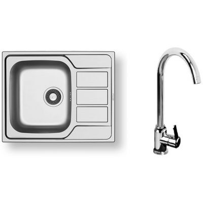 Zlewozmywak stalowy stal/chrom 100187601L Pyramis Athena