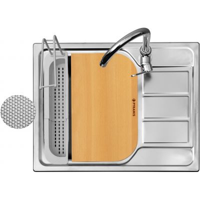 Zlewozmywak stalowy stal/chrom 100187701L Pyramis Athena