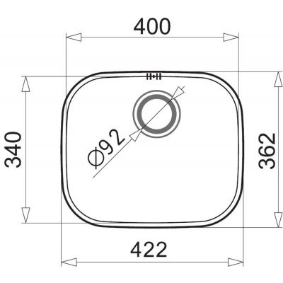Zlewozmywak stalowy 42x36 cm 100009501 Pyramis Iris