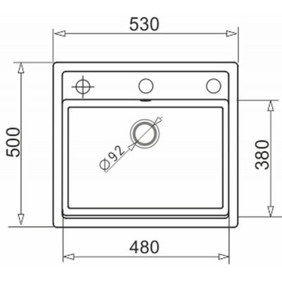 Zlewozmywak granitowy 53x50 cm czarny 070058201 Pyramis Camea