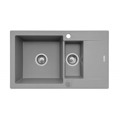 Zlewozmywak granitowy 78x46 cm szary/grafitowy/onyx 070061901 Pyramis Korfu