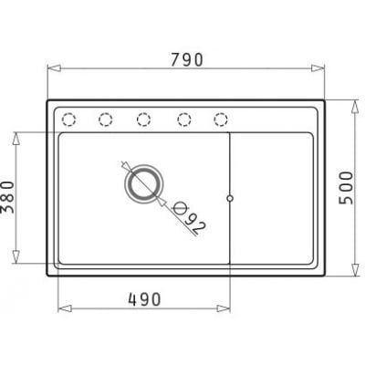 Zlewozmywak granitowy 79x50 cm szary/grafitowy/onyx 070058701 Pyramis Camea