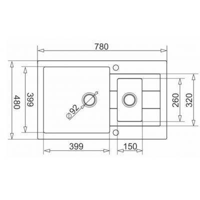 Zlewozmywak granitowy 78x48 cm beżowy 070062701 Pyramis Sparta Plus