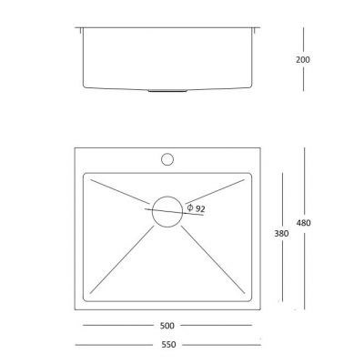 Zlewozmywak stalowy 55x48 cm HB7910PVDBSC1 Quadron Russel