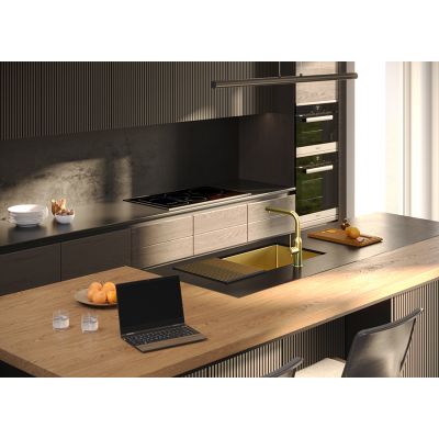 Zlewozmywak stalowy z syfonem 74x44 cm grafit MF7444PVDBST1 Quadron Anthony