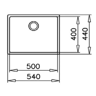 Zlewozmywak stalowy 54x44 cm stal 115000005 Teka Be Linea