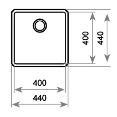 Zlewozmywak stalowy 44x44 cm stal 115000007 Teka Be Linea