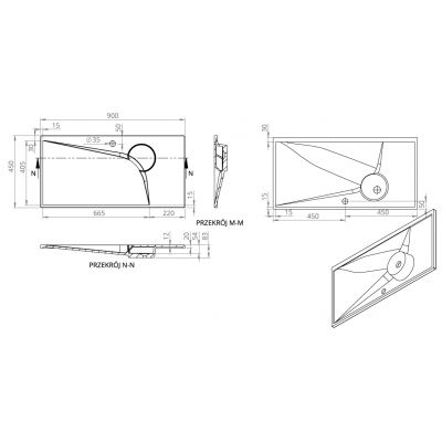 Umywalka 90x45 cm prostokątna wpuszczana biała 0900450053101X0 Vayer Boomerang