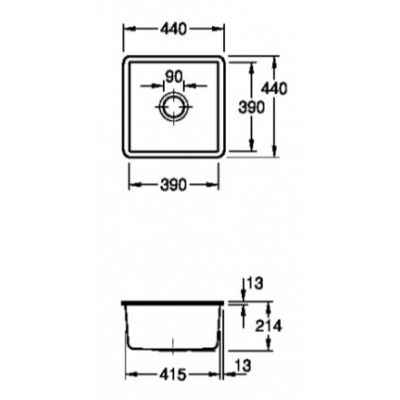 Zlewozmywak ceramiczny 44x44 cm 332501KR Villeroy & Boch Subway
