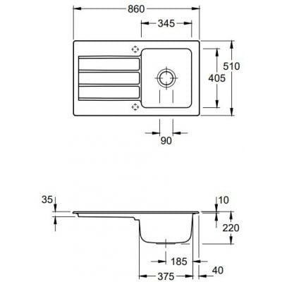 Zlewozmywak ceramiczny 86x51 cm biały 335001R1 Villeroy & Boch Architectura