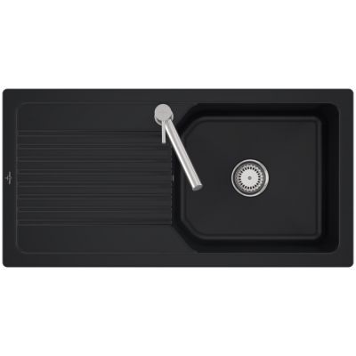 Zlewozmywak ceramiczny 100x51 cm czarny 338601R7 Villeroy & Boch Linara